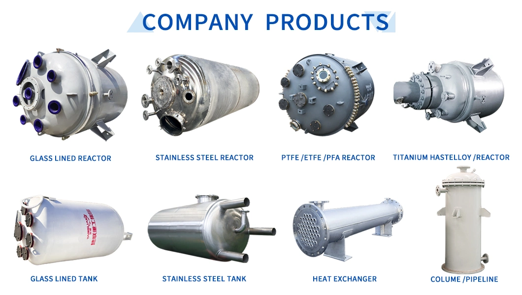 Tanglian Group PTFE ETFE PFA Lining Coated Mixing Tank Reaction Tank Chemical Reactor