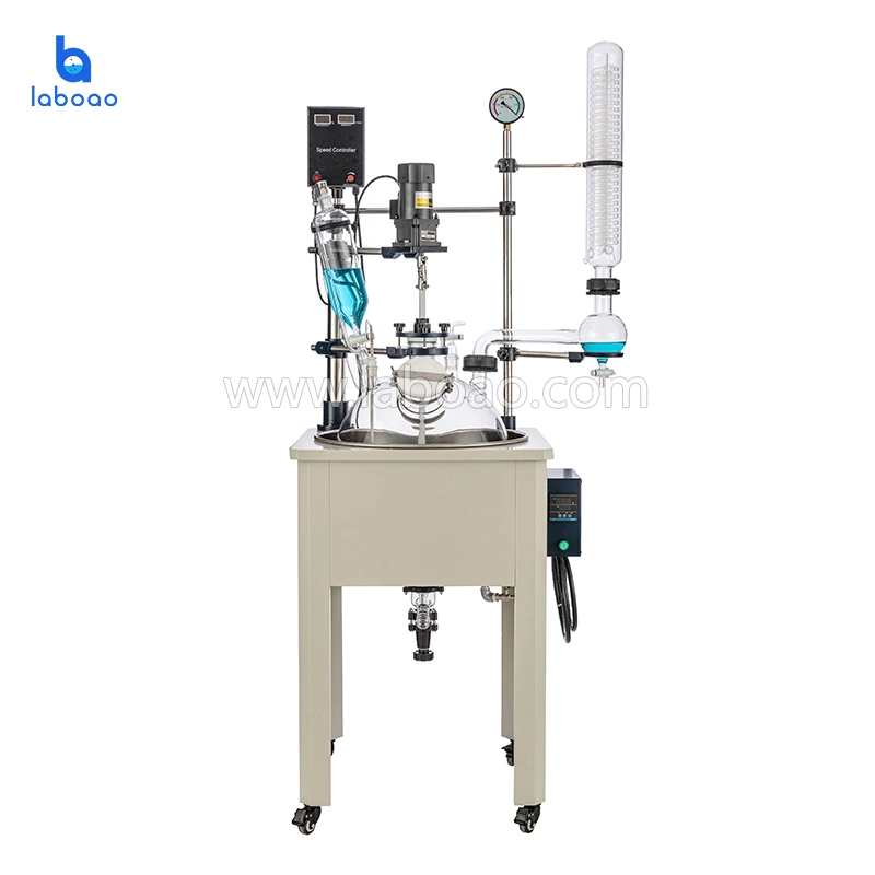 1L-200L Lab Chemical Vacuum Single Layer Glass Reactor Manufacturer in China